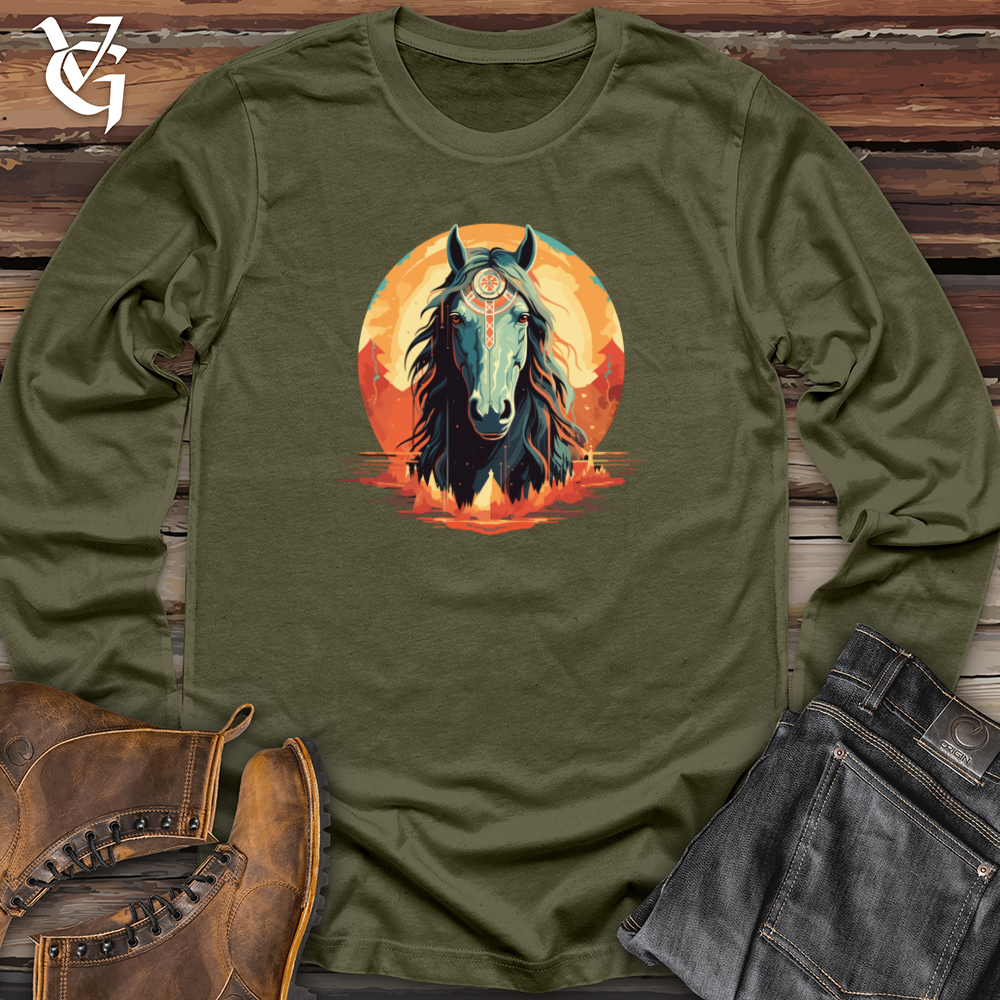 Viking Goods Mystical Dreamcatcher Horse Long Sleeve Military Green / L