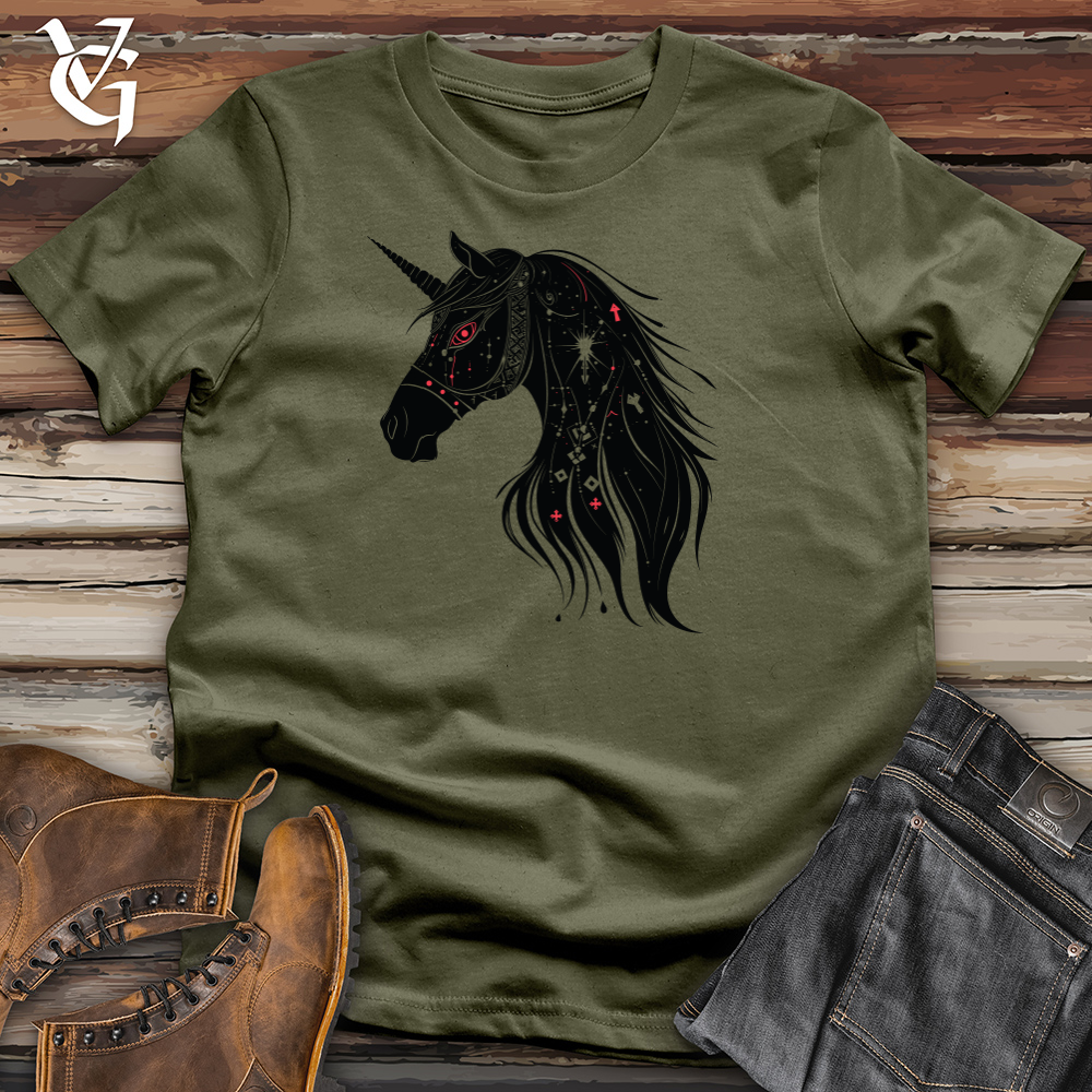 Viking Goods Mystical Unicorn Constellation Cotton Tee Military Green / L