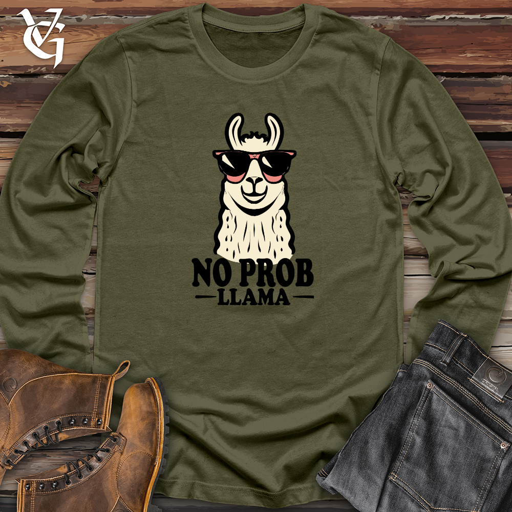 Viking Goods No Prob llama Long Sleeve Military Green / L