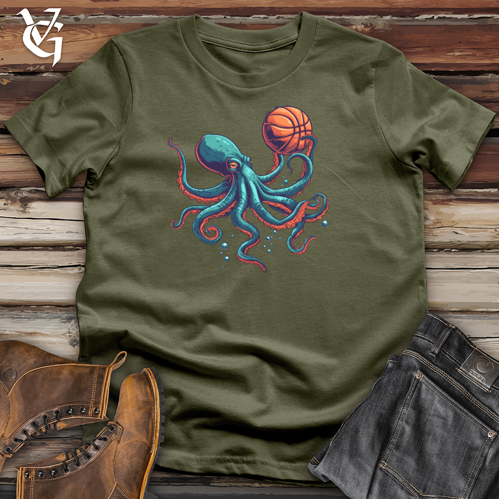 Viking Goods Octopus Basketball Dunk Cotton Tee Military Green / L