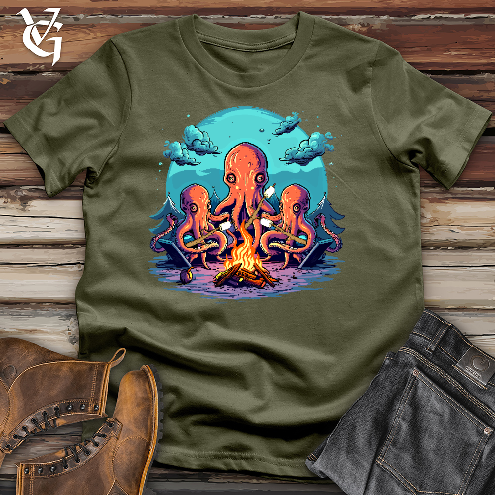 Viking Goods Octopus Campfire Cotton Tee Military Green / L