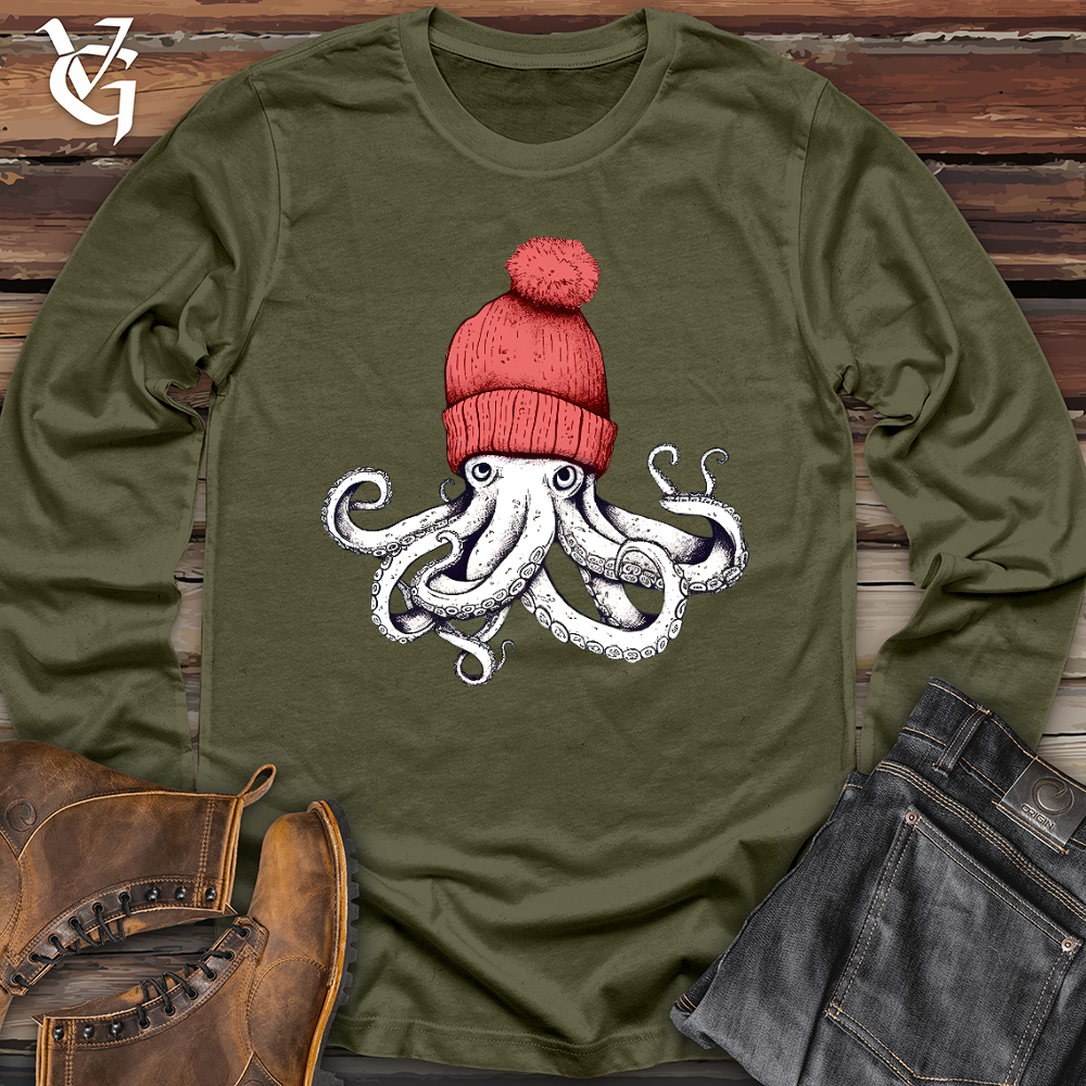 Viking Goods Octopus Chillin Long Sleeve Military Green / L
