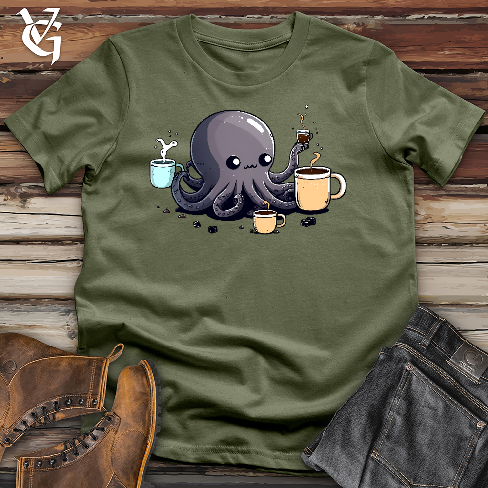 Viking Goods Octopus Coffee Addict Softstyle Tee Military Green / L