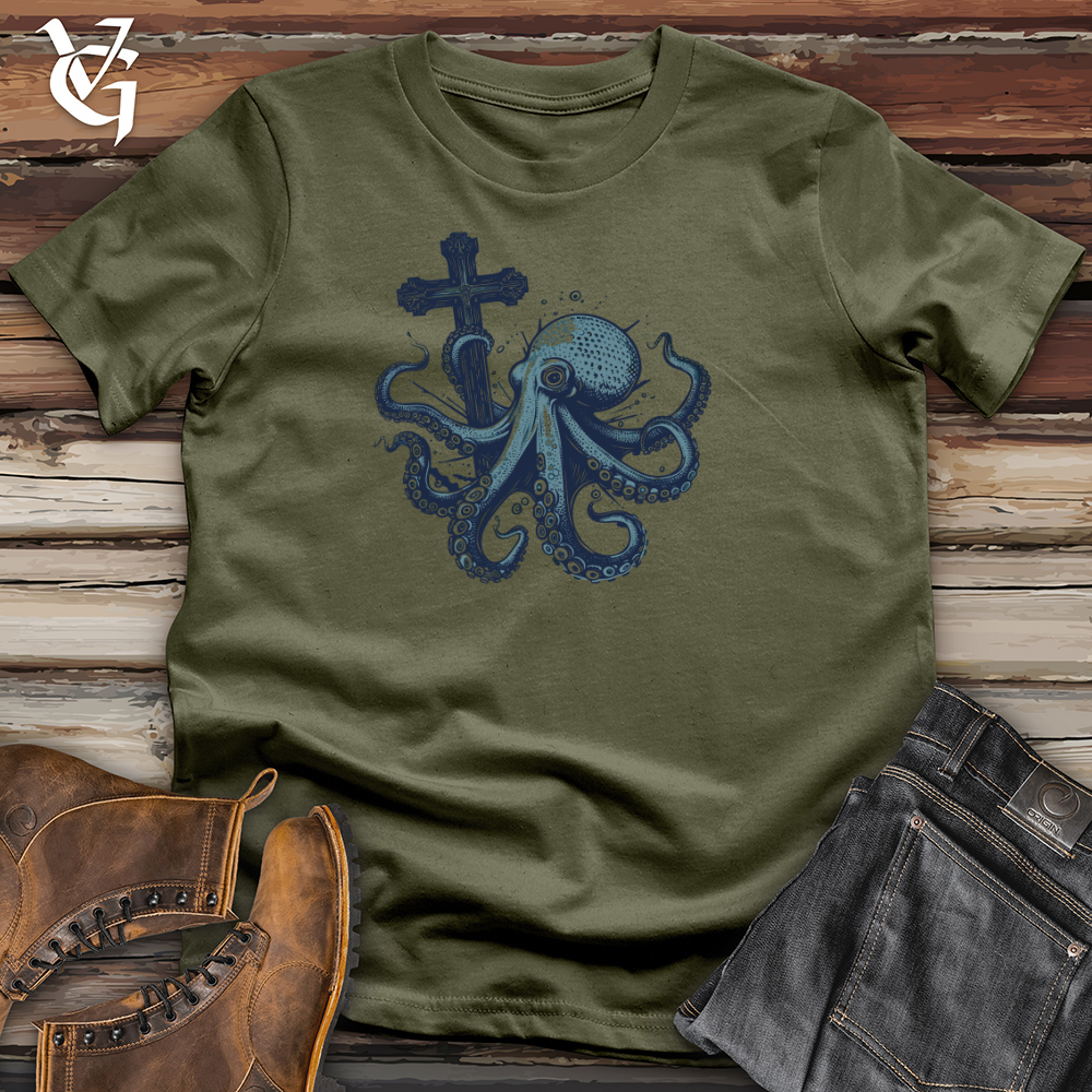 Viking Goods Octopus Cross Cotton Tee Military Green / L