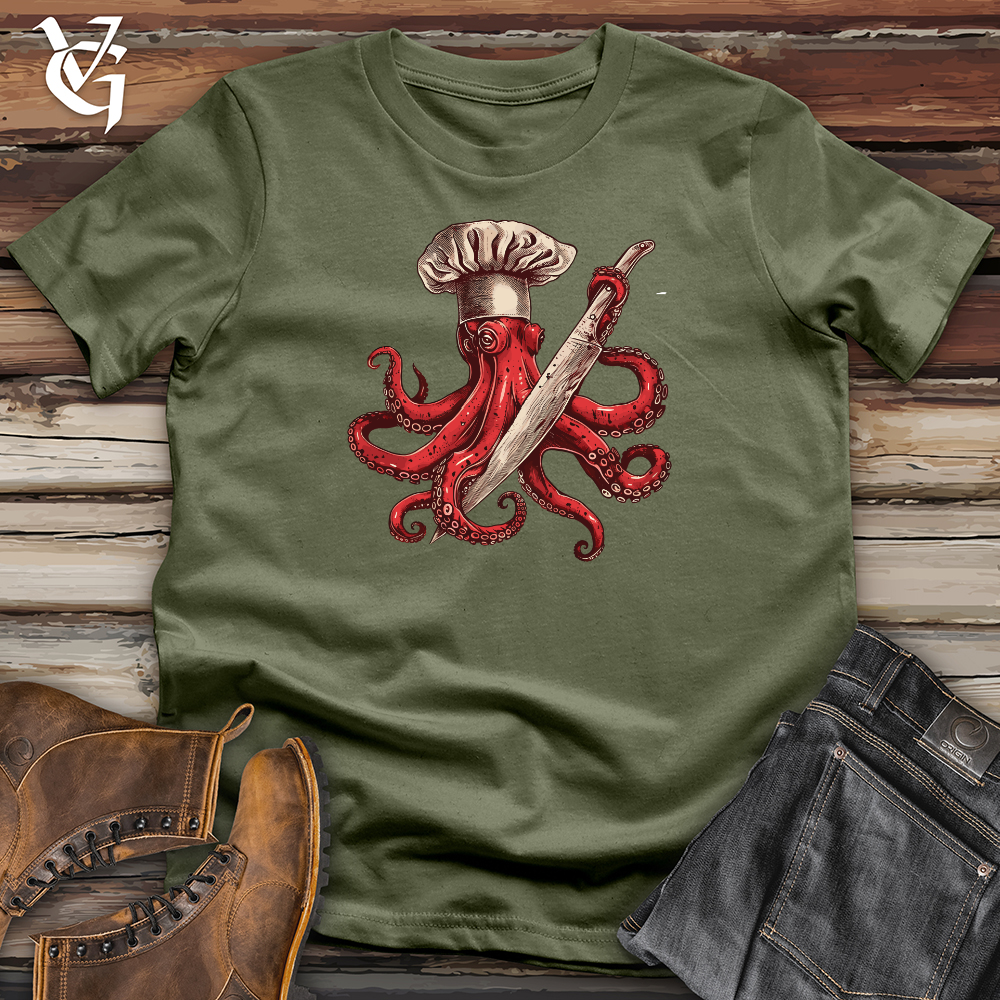 Viking Goods Octopus Dangerous Chef Softstyle Tee Military Green / L