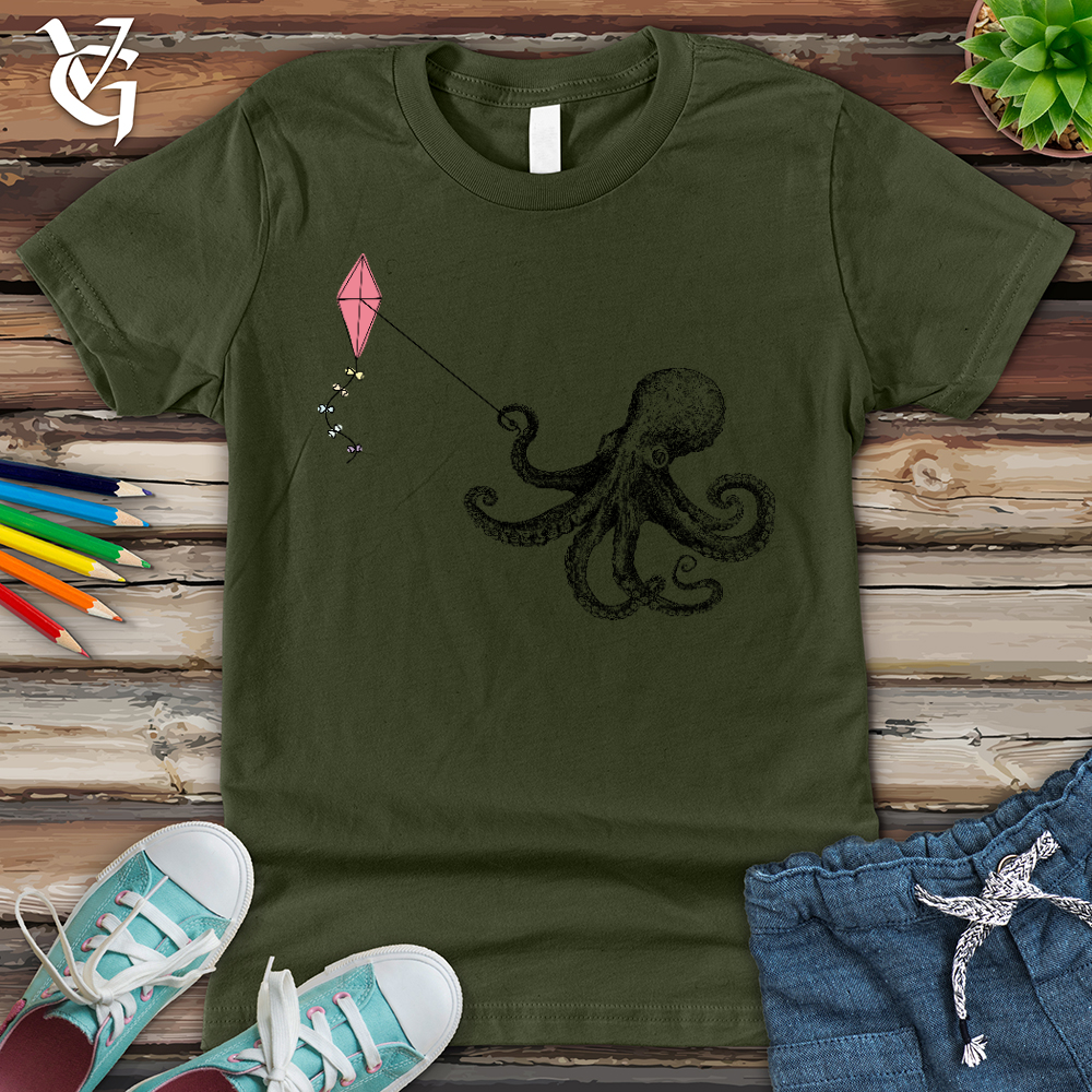 Viking Goods Octopus Flying Kyte Youth Tee Military Green / L