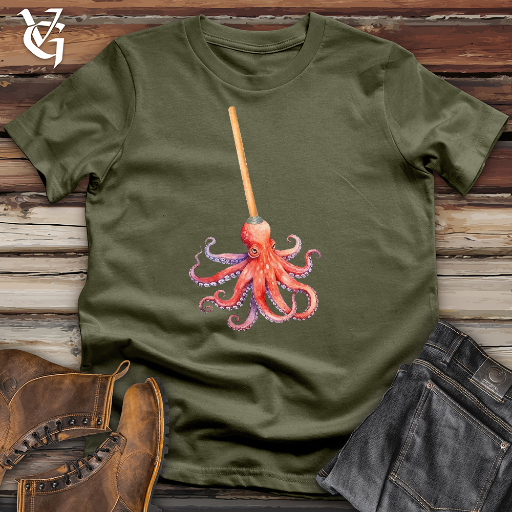Viking Goods Octopus Mop Cotton Tee Military Green / L