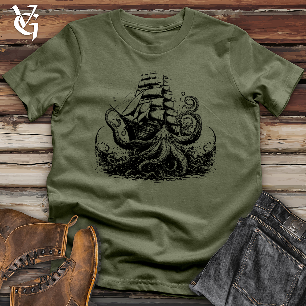 Viking Goods Octopus Voyager Softstyle Tee Military Green / L