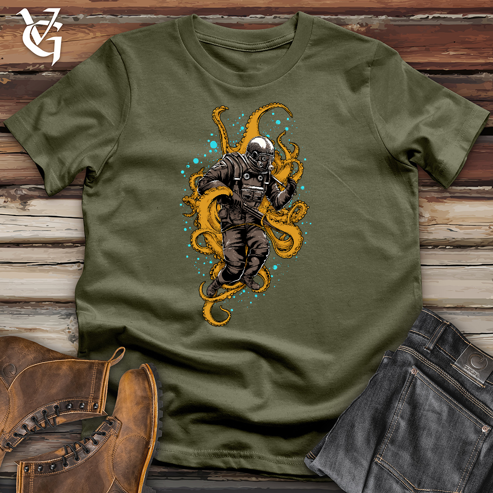 Viking Goods Octopus Wrestling Scuba Diver Cotton Tee Military Green / L