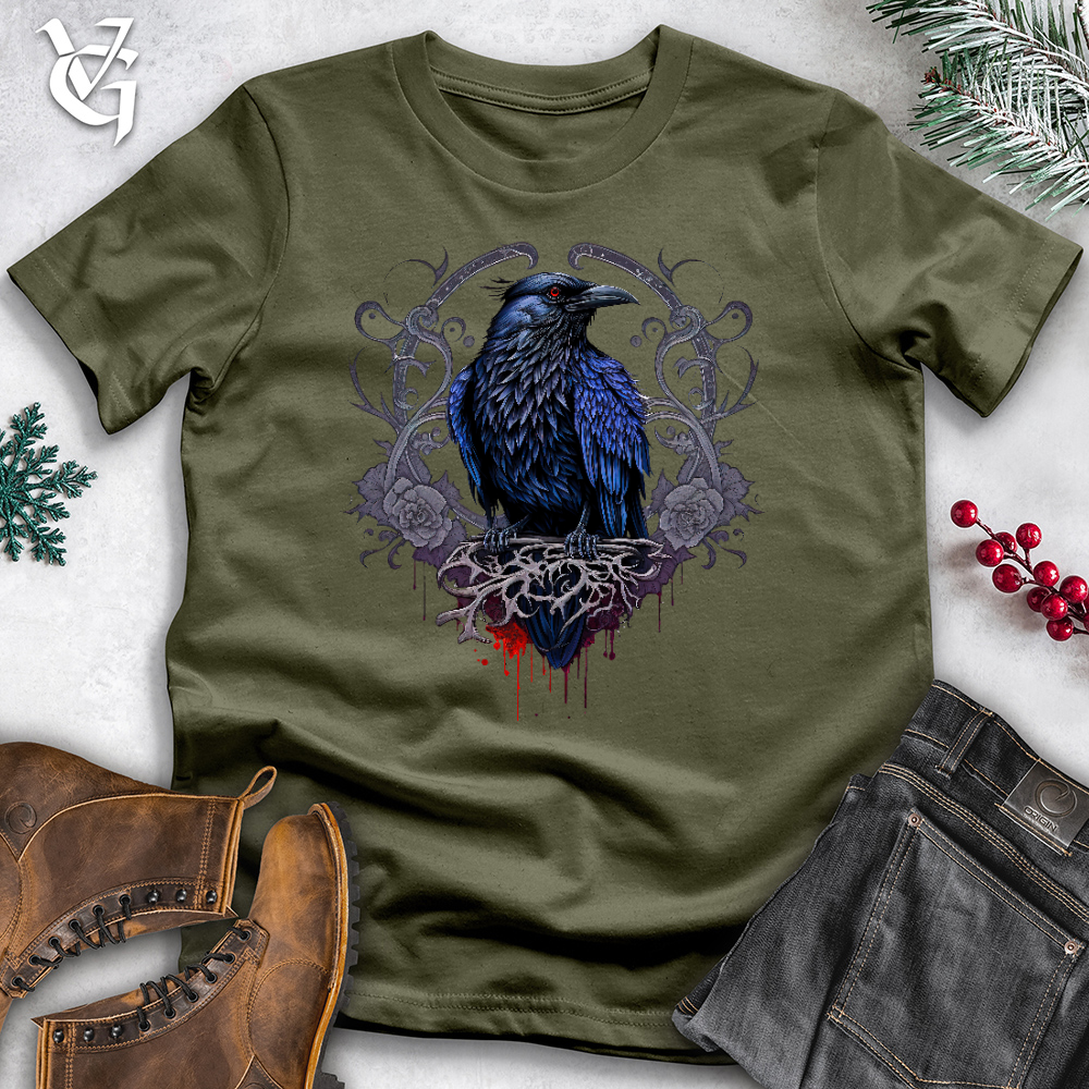 Viking Goods Odins Raven Cotton Tee Military Green / L
