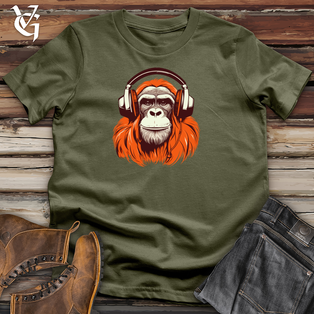 Viking Goods Orangutan Headphone Rainforest Rhythm Cotton Tee Military Green / L
