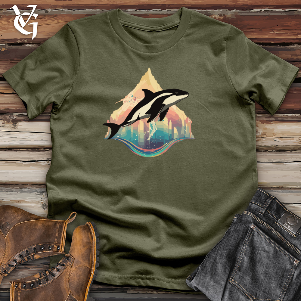 Viking Goods Orca Rainbow Leap Cotton Tee Military Green / L