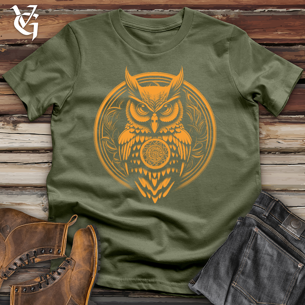 Viking Goods Ornate Owl Softstyle Tee Military Green / L
