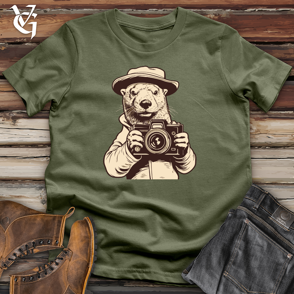 Viking Goods Otter Behind the Camera Clicks Softstyle Tee Military Green / L
