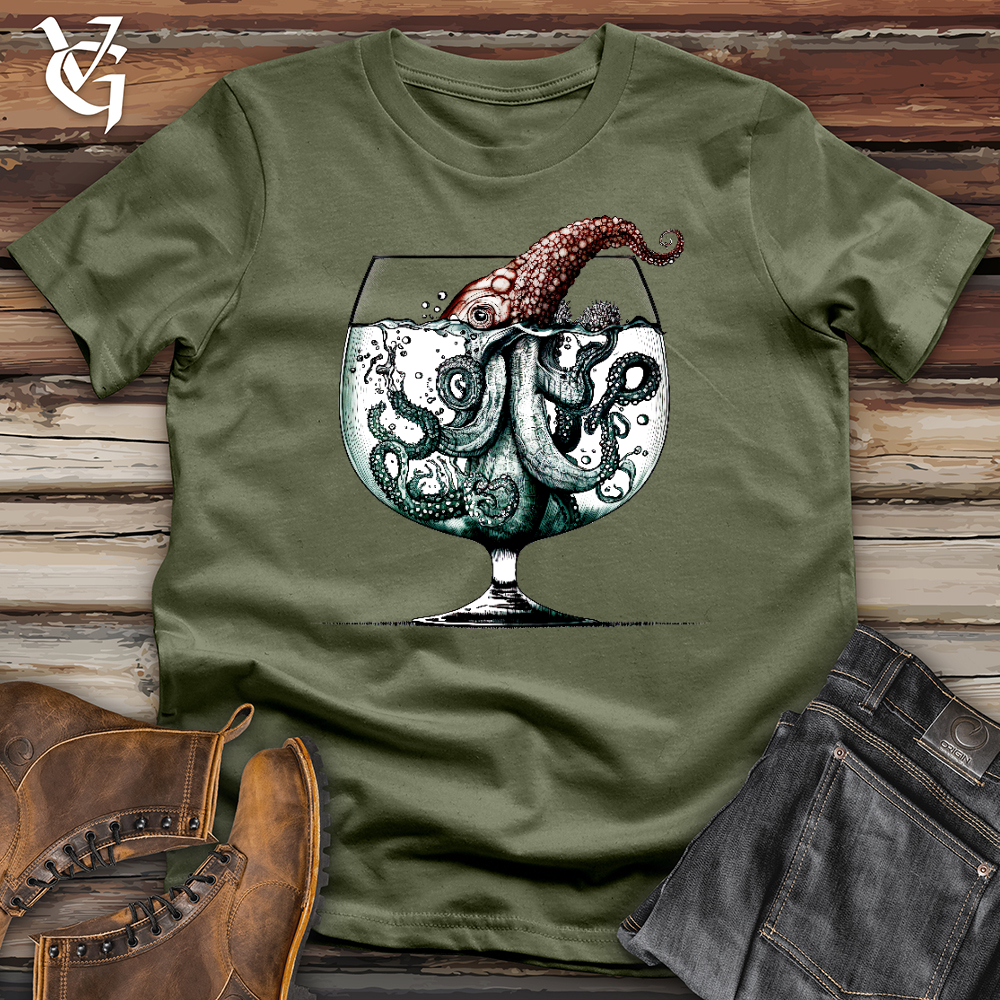 Viking Goods Over Indulging Octopus Softstyle Tee Military Green / L