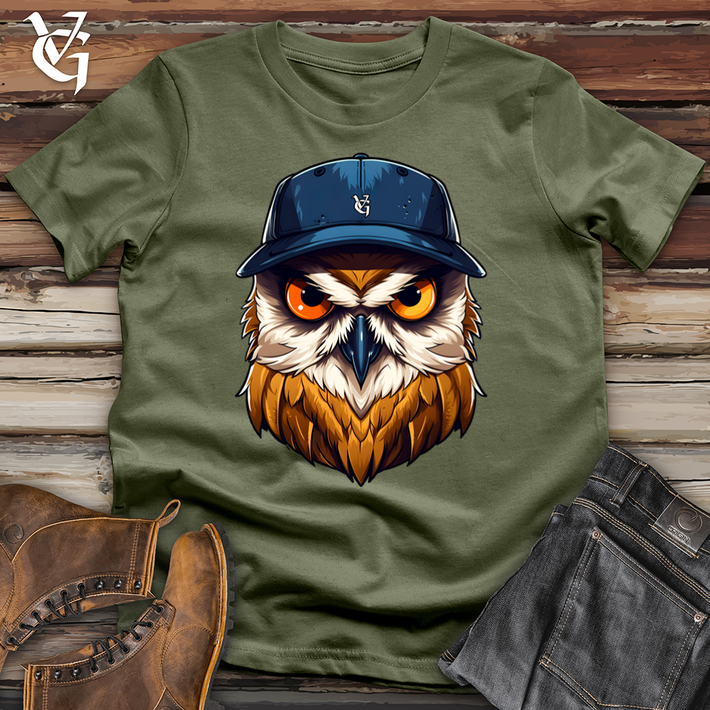 Viking Goods owl wearing a baseball cap Softstyle Tee Military Green / L