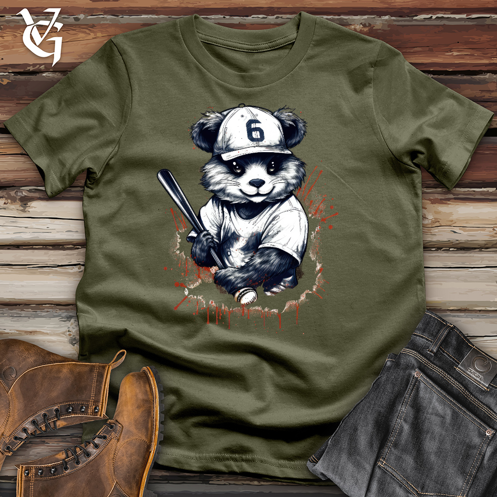 Viking Goods Panda Baseball Player Cotton Tee Military Green / L