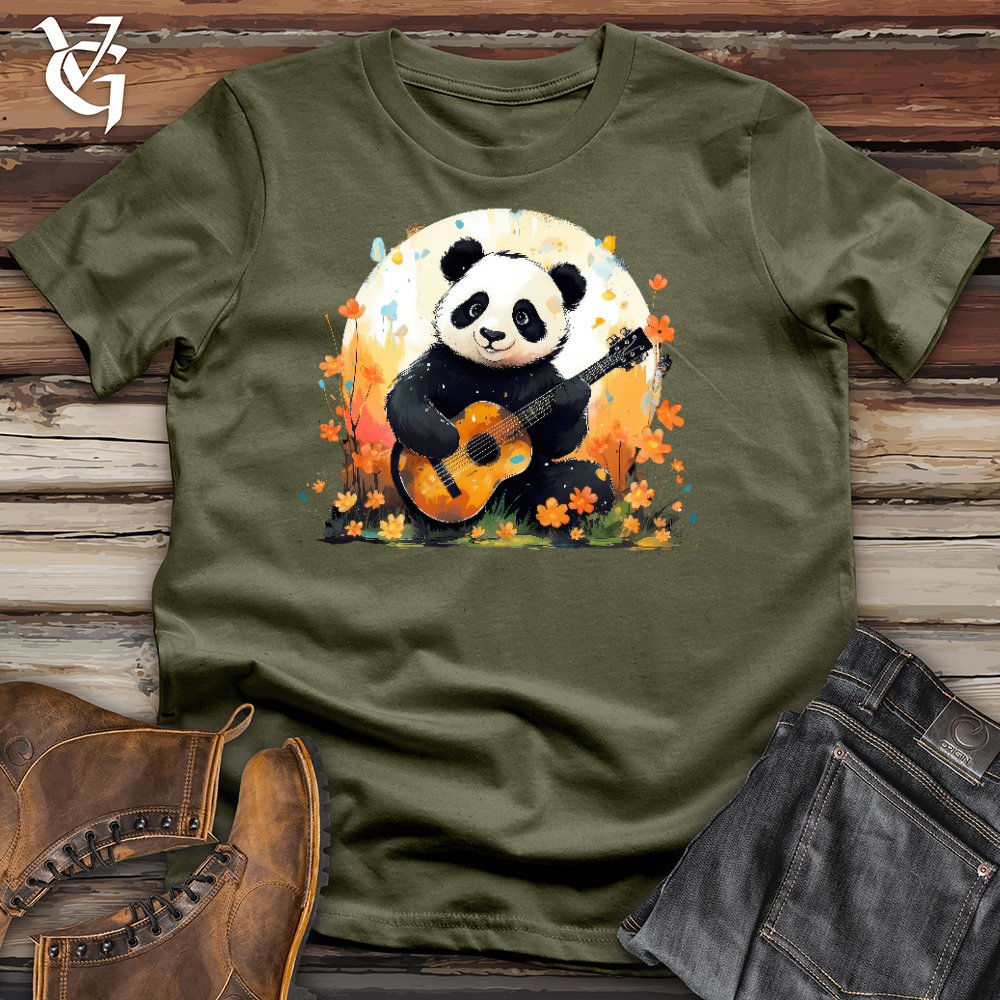 Viking Goods Panda Bear Guitarist Cotton Tee Military Green / L