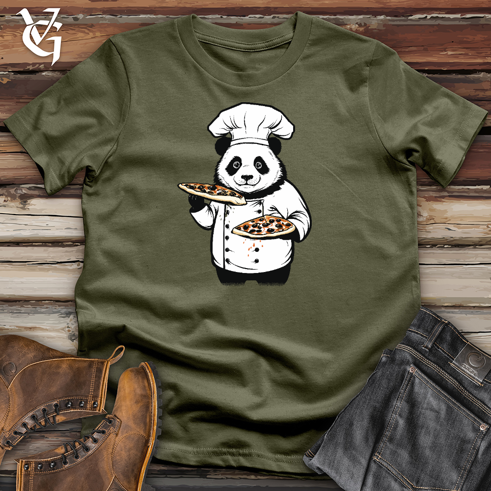 Viking Goods Panda Pizza Chef Cotton Tee Military Green / L