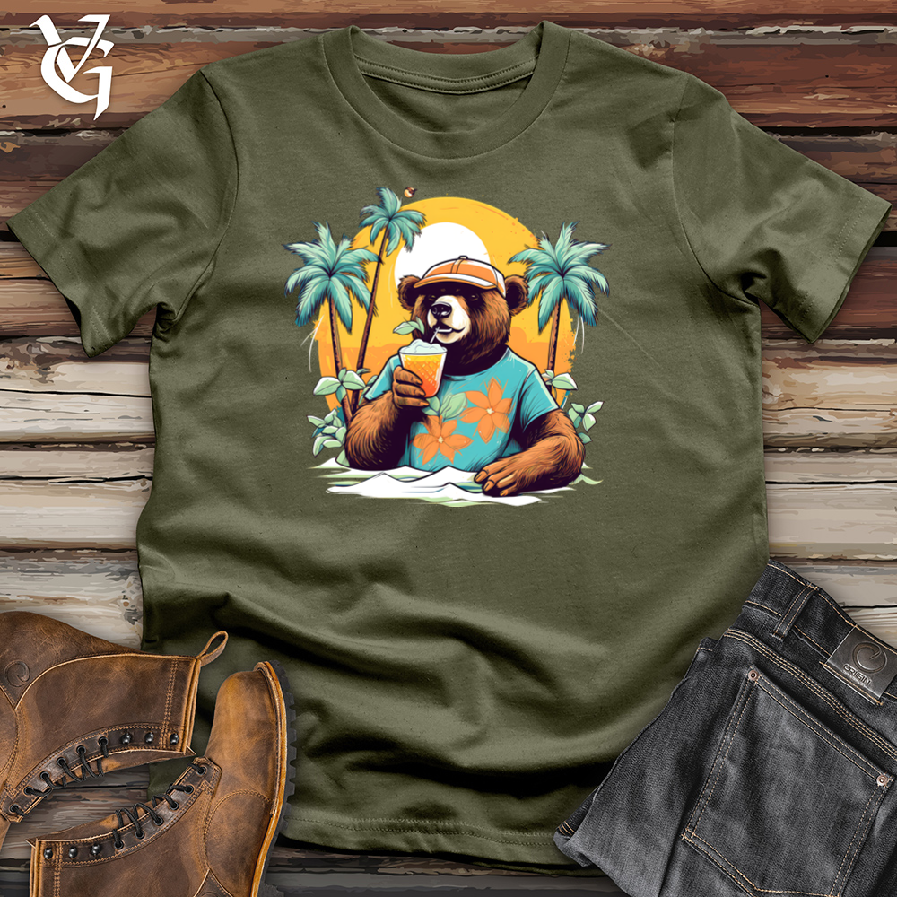 Viking Goods Paradise Bear Cotton Tee Military Green / L