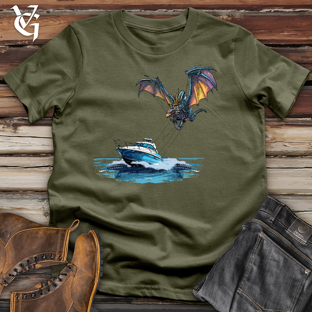 Viking Goods Parasailing Dragon Cotton Tee Military Green / L