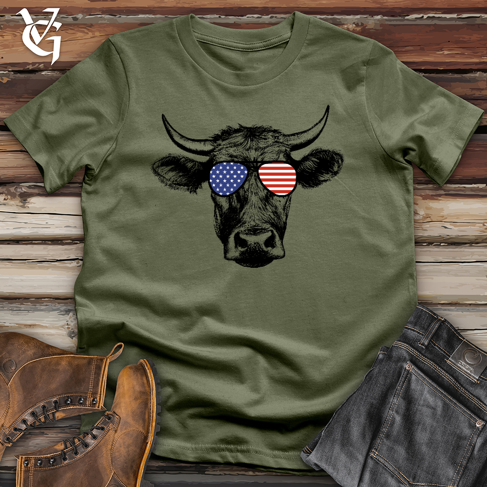 Viking Goods Patriotic Steer Softstyle Tee Military Green / L