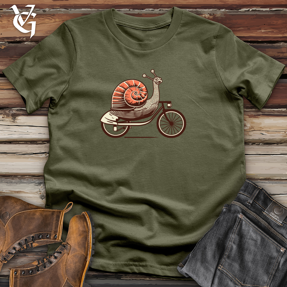 Viking Goods Pedal Powered Escargot Cotton Tee Military Green / L