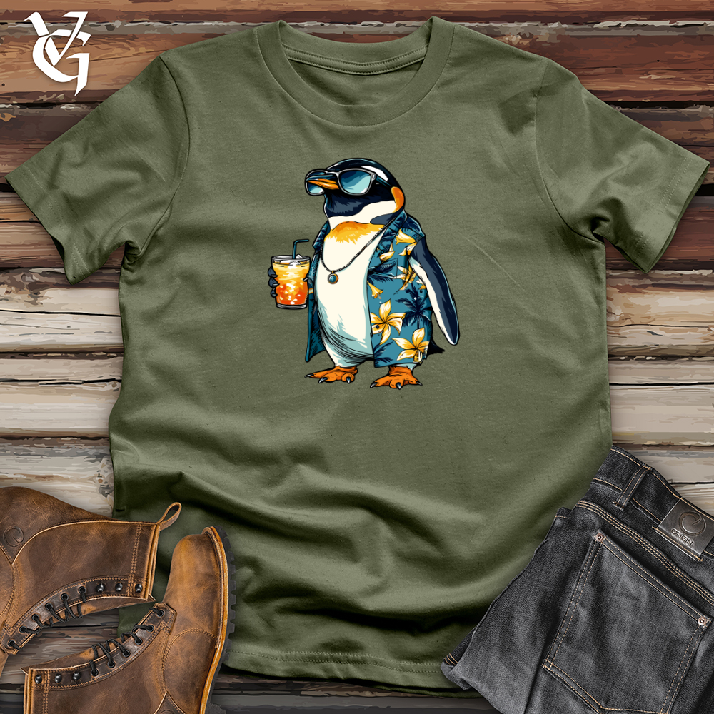 Viking Goods Penguin Vacation Vibes Softstyle Tee Military Green / L