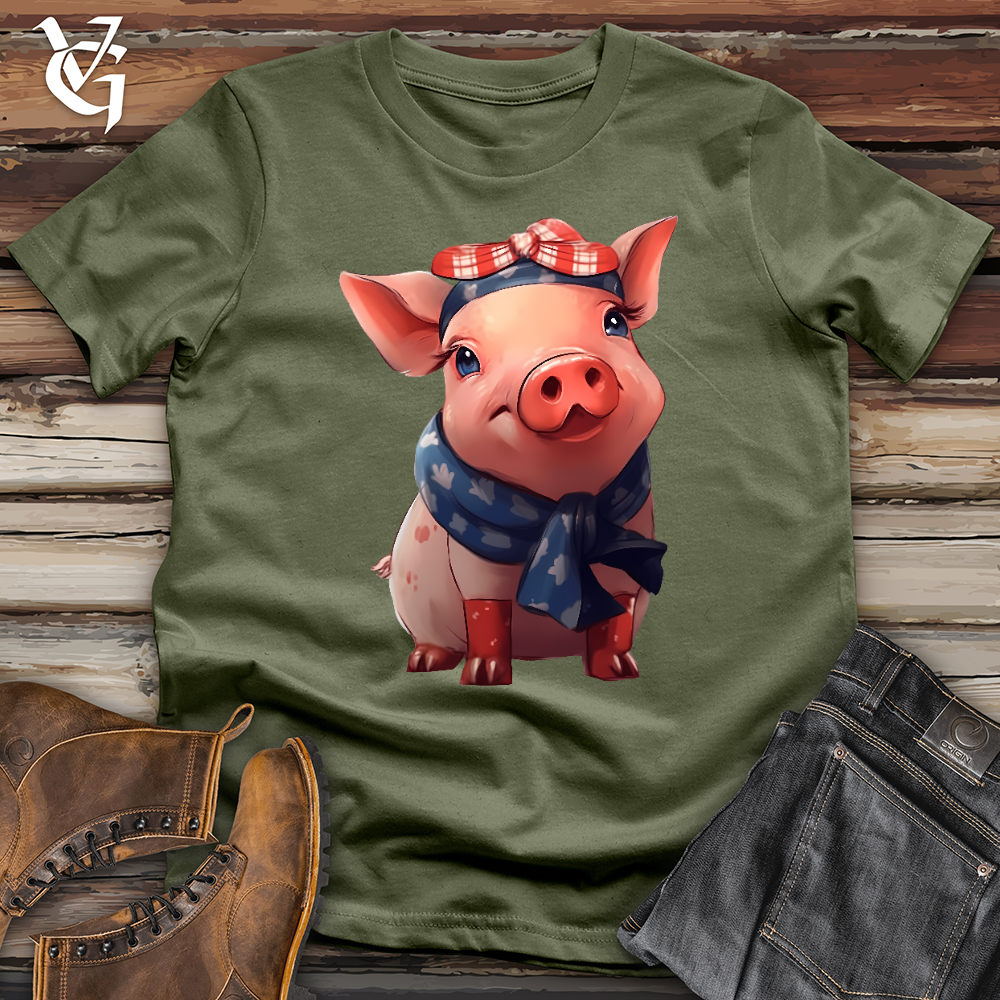Viking Goods Pig Bandana Softstyle Tee Military Green / L
