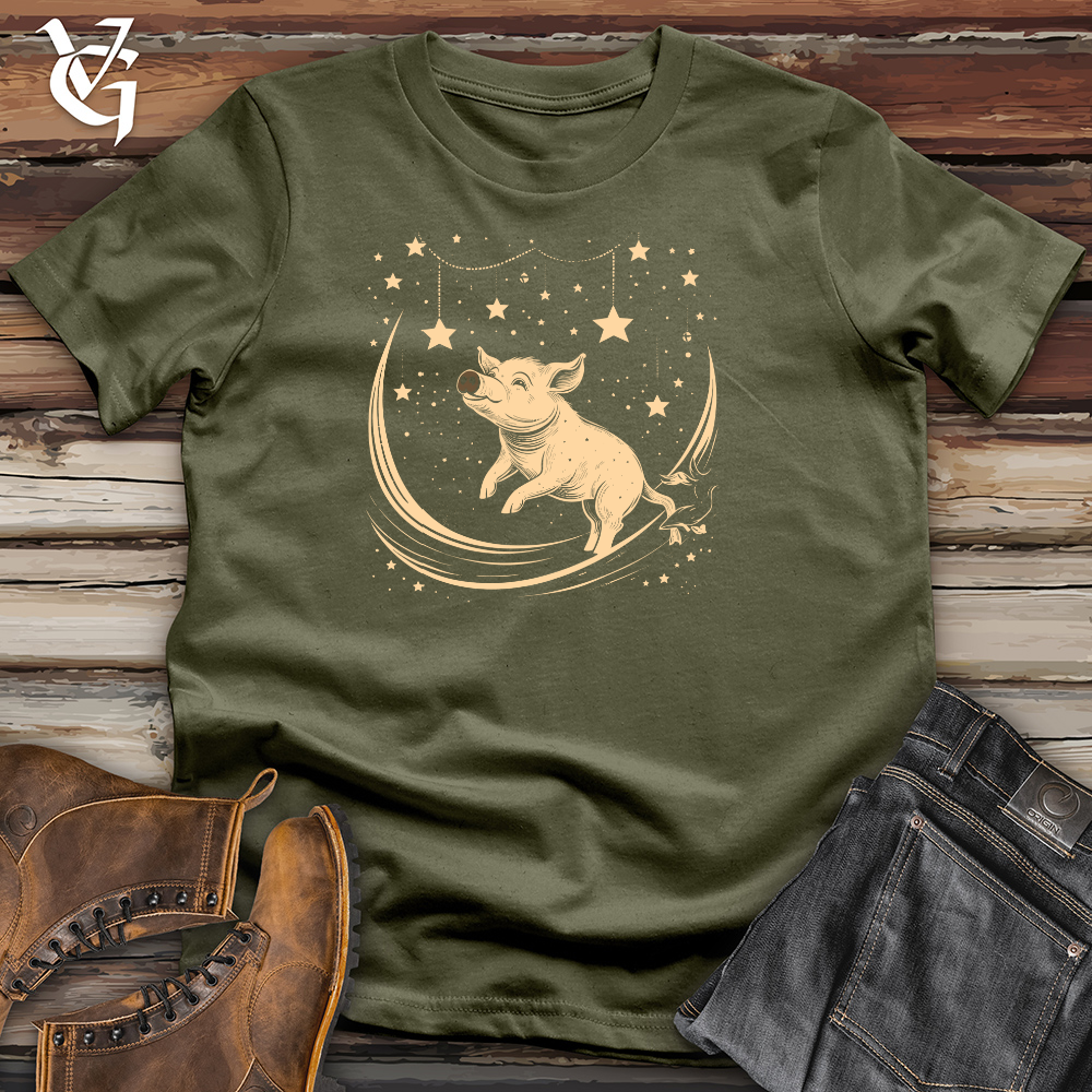 Viking Goods Pig Celestial Dreams Cotton Tee Military Green / L