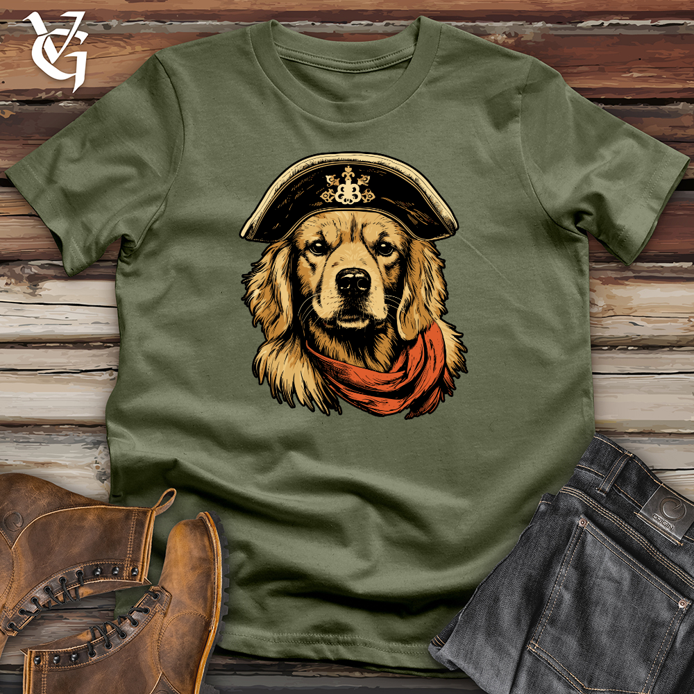 Viking Goods Pirate Pup Golden Retriever Softstyle Tee Military Green / L