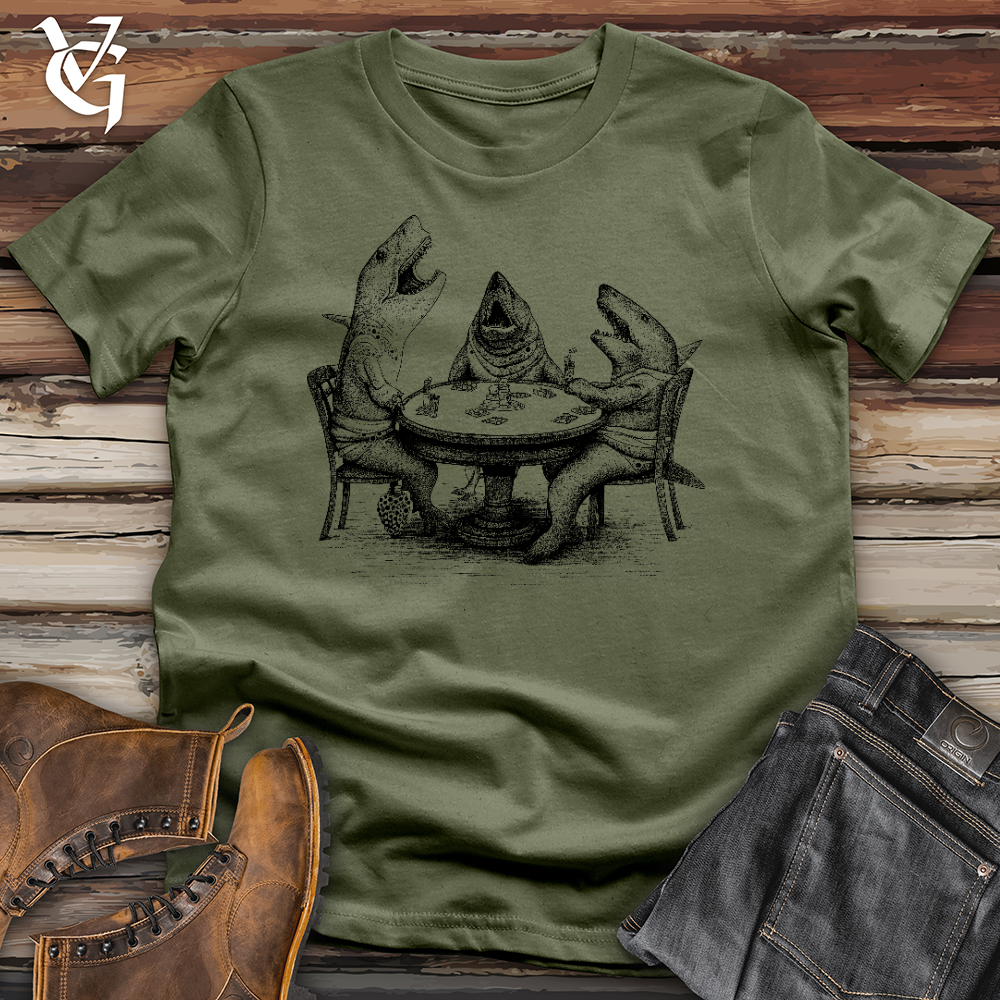 Viking Goods Poker Sharks Softstyle Tee Military Green / L