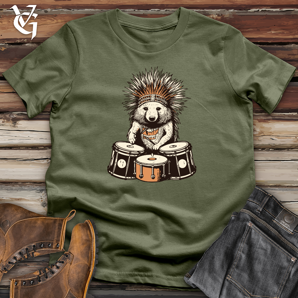 Viking Goods Porcupine Drum Beat Softstyle Tee Military Green / L