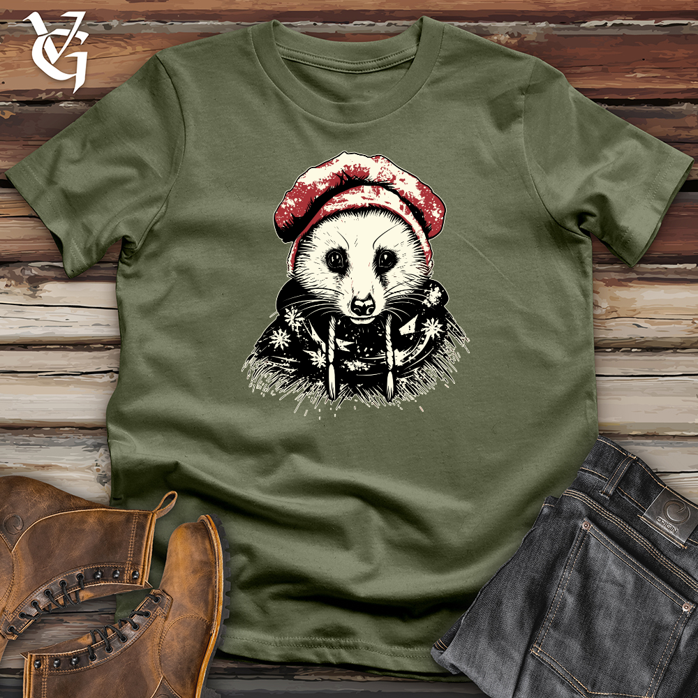 Viking Goods Possum Beanie Softstyle Tee Military Green / L