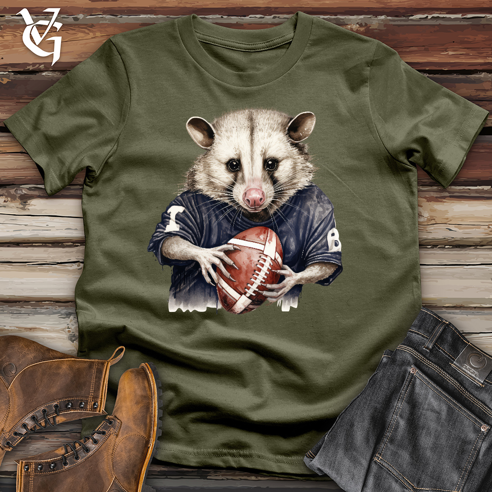 Viking Goods Possum Football Plater Cotton Tee Military Green / L