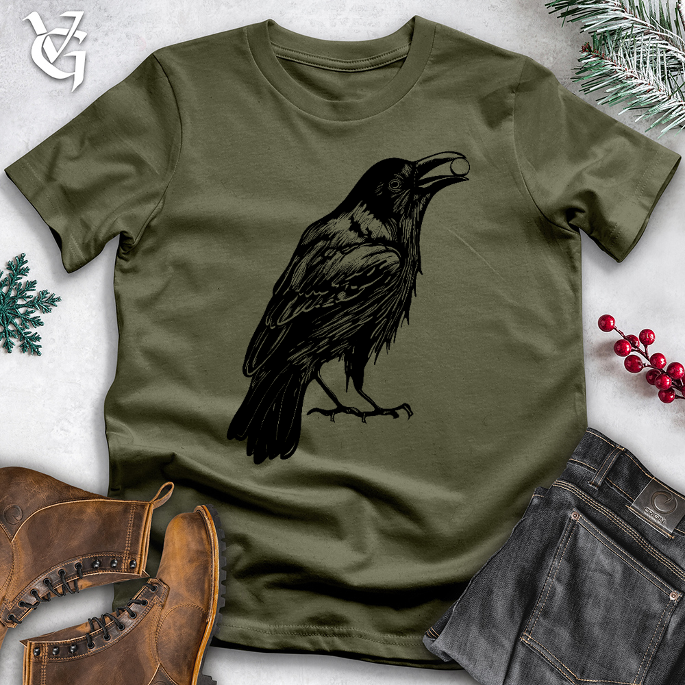 Viking Goods Pretentious Raven Cotton Tee Military Green / L
