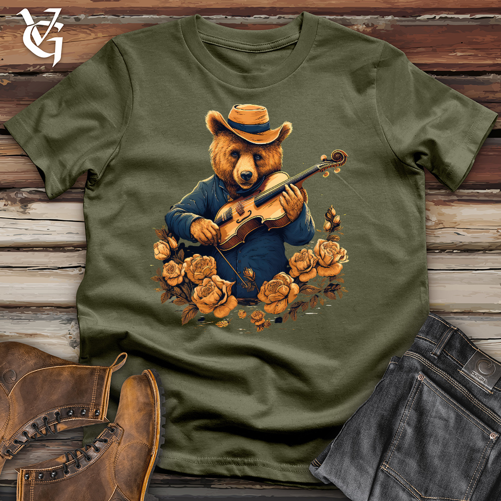 Viking Goods Professional Bear Violinist Cotton Tee Military Green / L