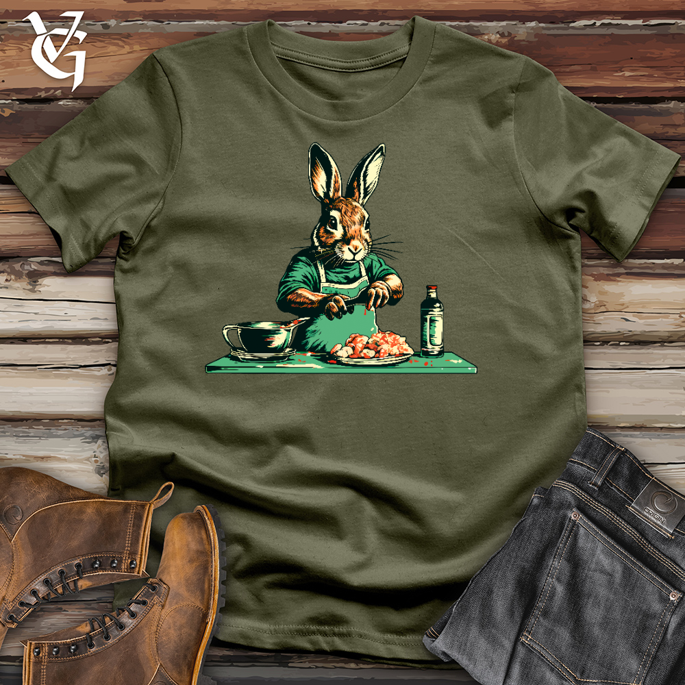Viking Goods Rabbit Preparing Food Cotton Tee Military Green / L
