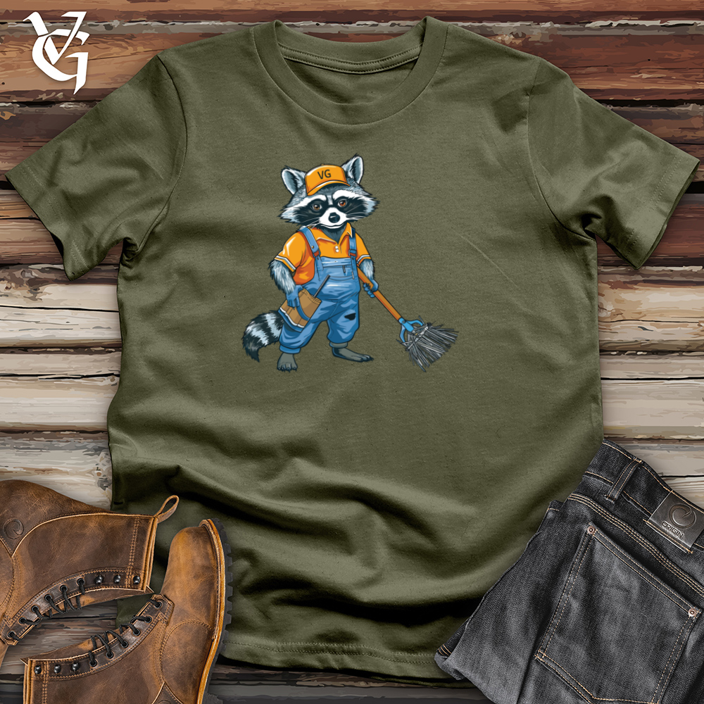 Viking Goods Raccoon Cleanup Crew Cotton Tee Military Green / L