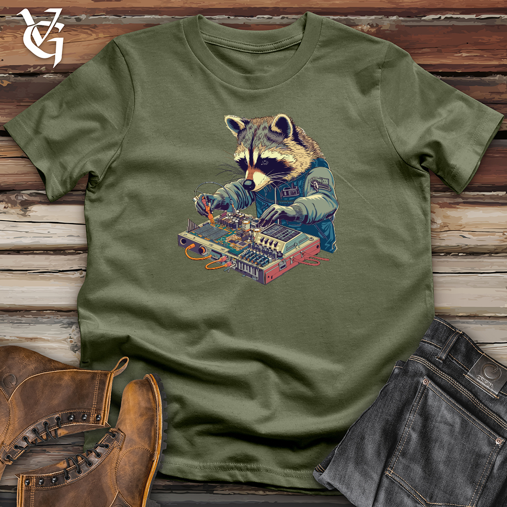 Viking Goods Raccoon Sound Engineer Softstyle Tee Military Green / L