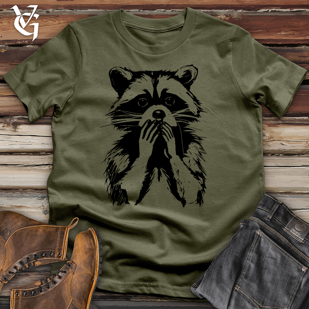 Viking Goods Raccoon Whoops Cotton Tee Military Green / L