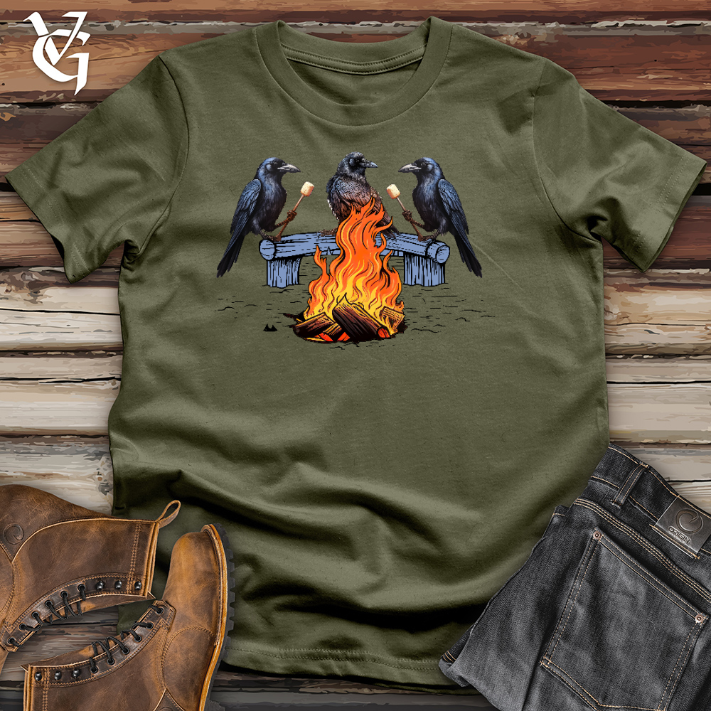 Viking Goods Raven Campfire Cotton Tee Military Green / L