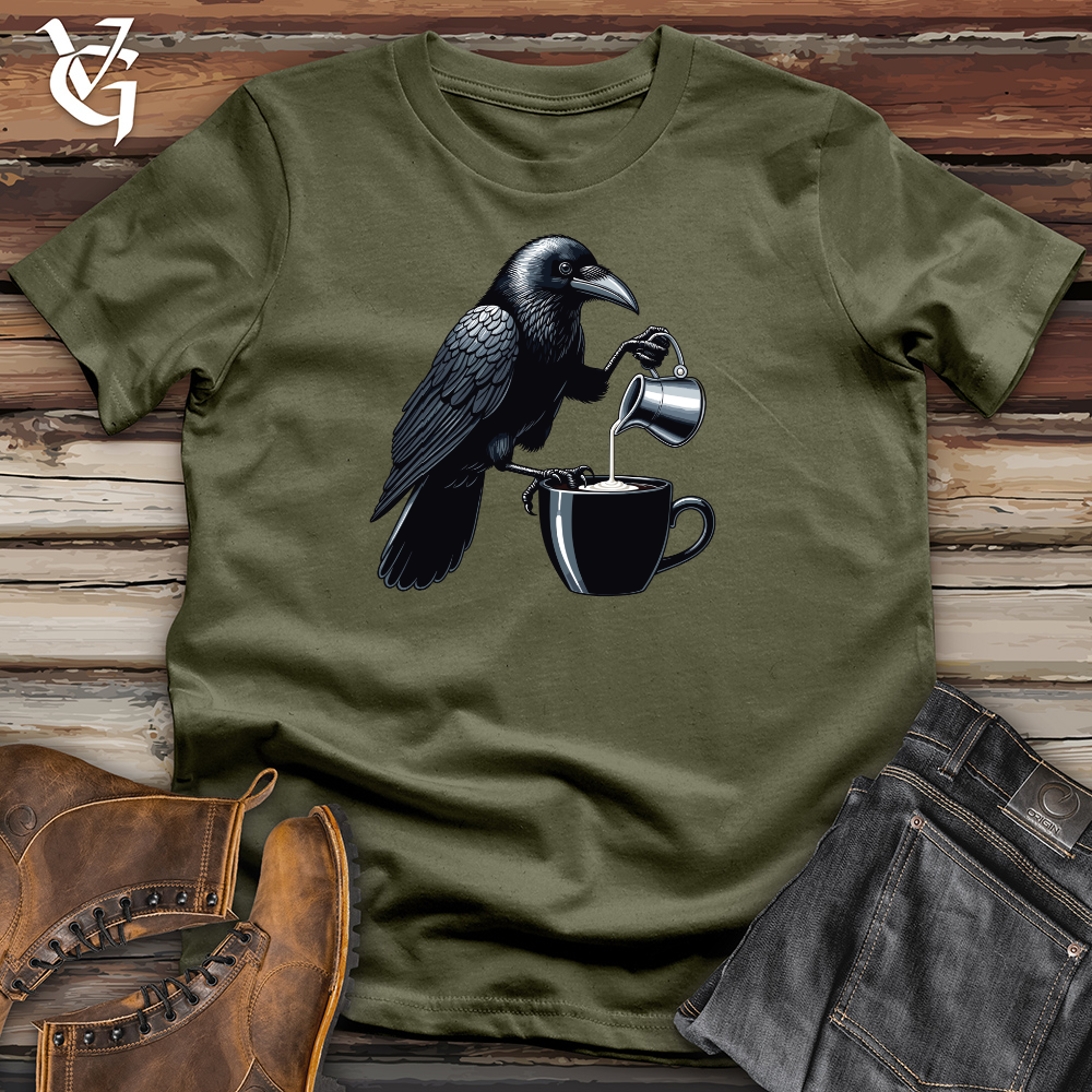 Viking Goods Raven Coffee'n Creamer Cotton Tee Military Green / L
