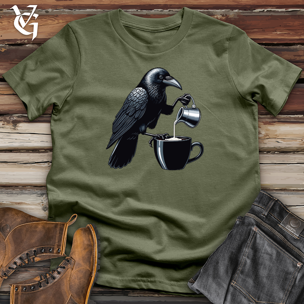 Viking Goods Raven Coffee'n Creamer Softstyle Tee Military Green / L