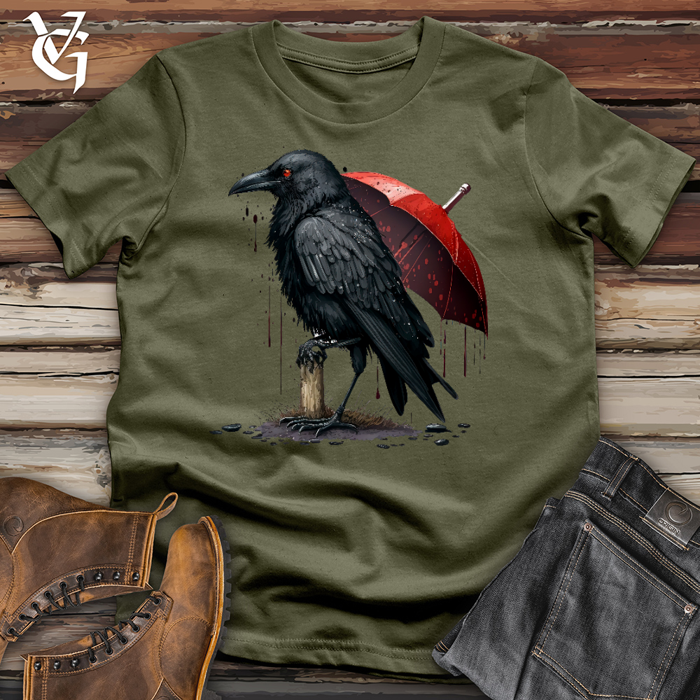 Viking Goods Raven In The Rain Cotton Tee Military Green / L