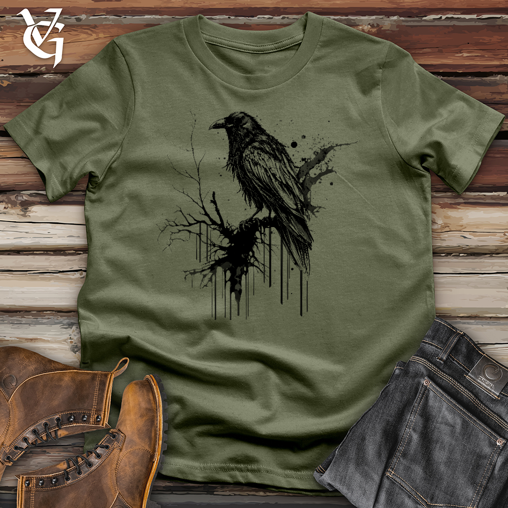 Viking Goods Raven Rain Softstyle Tee Military Green / L