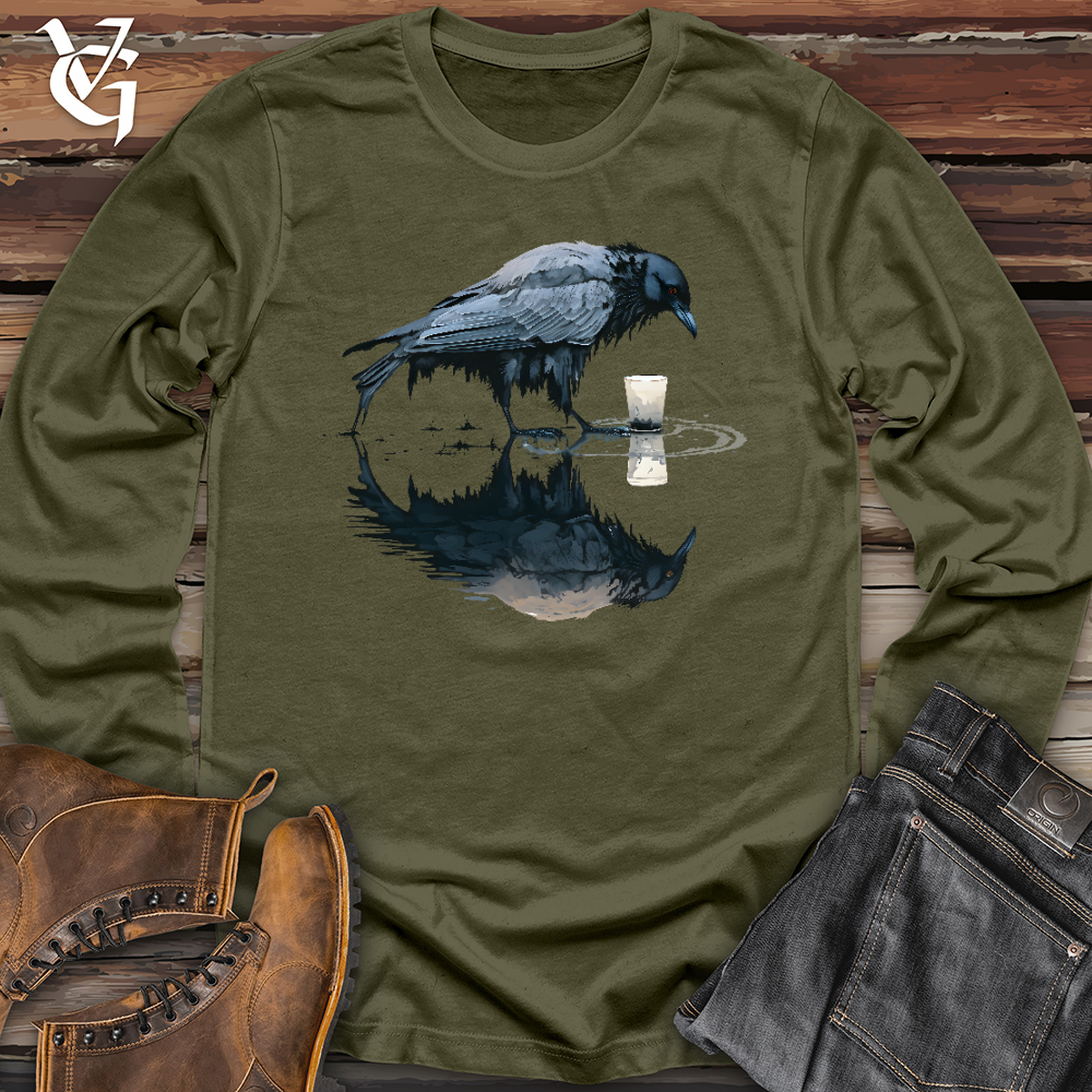Viking Goods Raven Reflection Long Sleeve Military Green / L