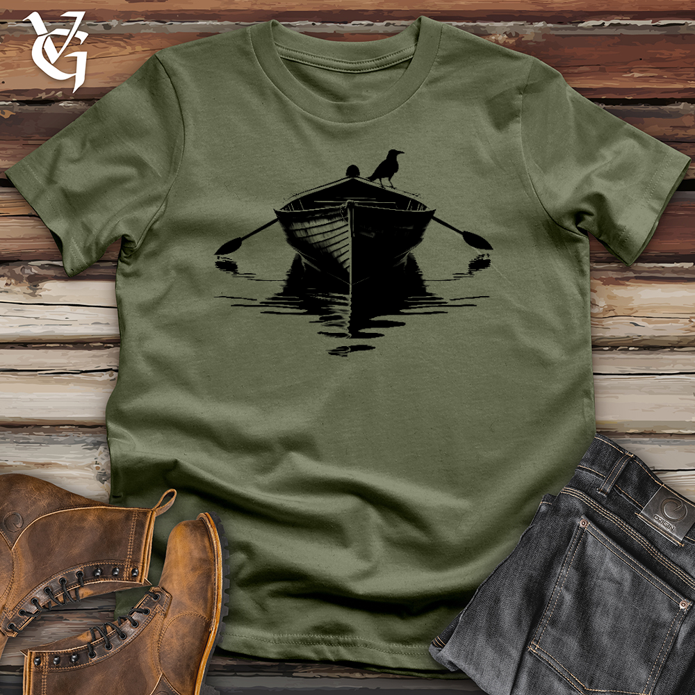 Viking Goods Raven Row Boat Softstyle Tee Military Green / L