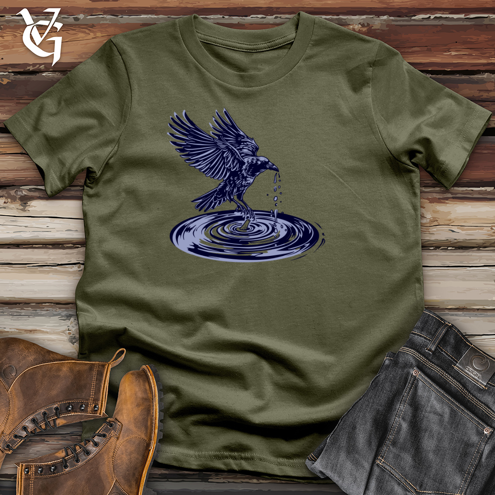Viking Goods Raven Water Dance Cotton Tee Military Green / L