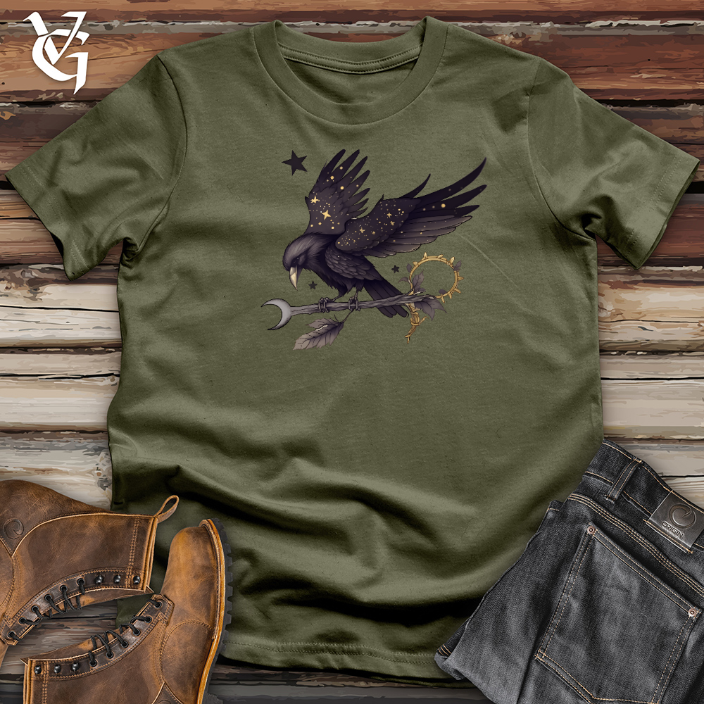 Viking Goods Raven with Arrow Cotton Tee Military Green / L